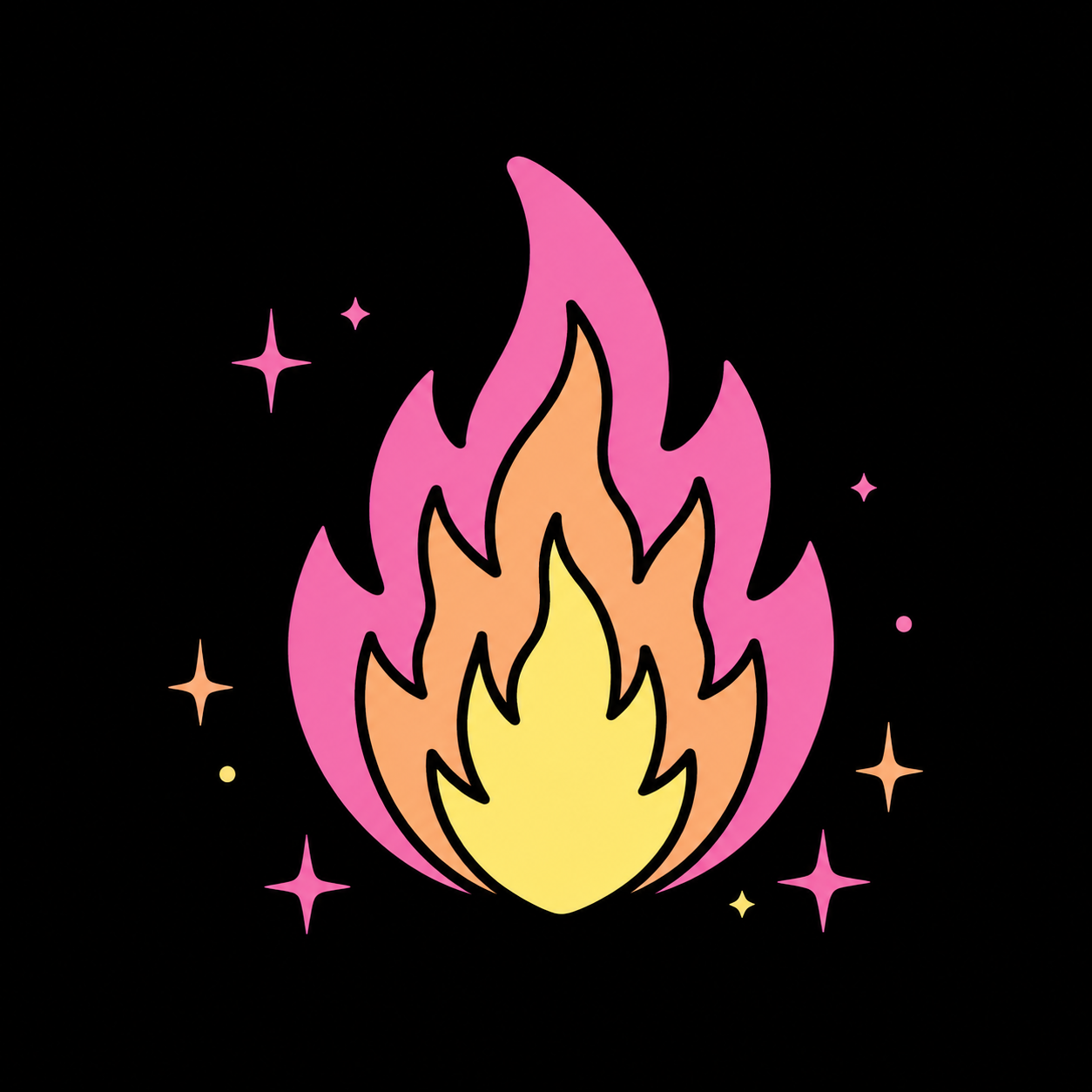 Llama Flarelab rosa, naranja y amarilla