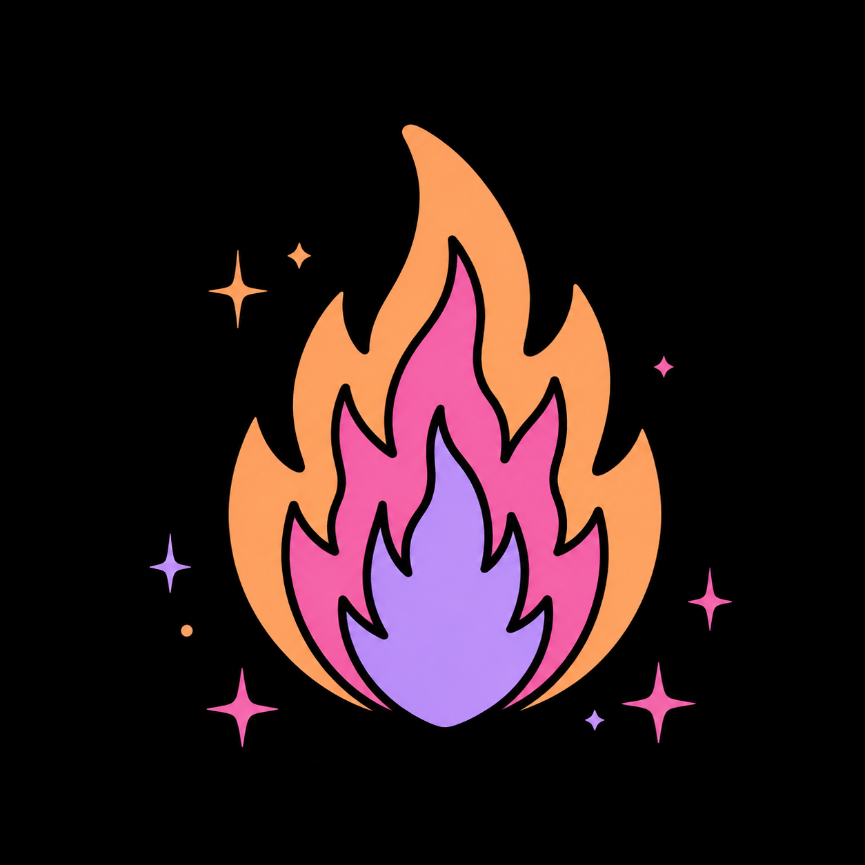 Llama Flarelab naranja, rosa y violeta